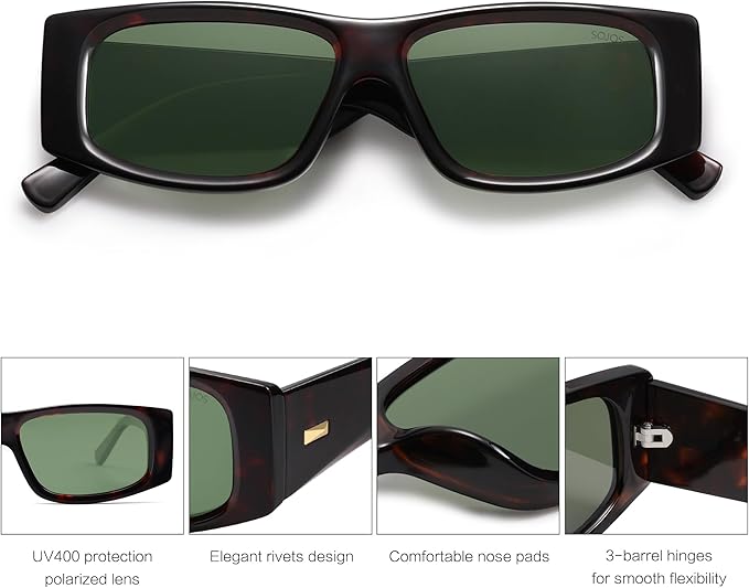 SOJOS Trendy Y2K Rectangle Polarized Sunglasses for Women Men Fashion Designer Rave Sunglasses SJ2228