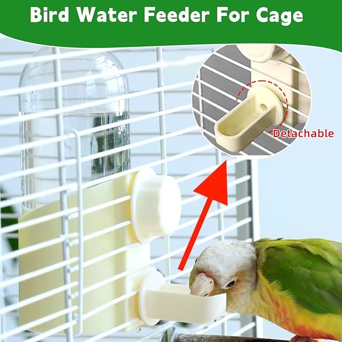 Bird Water Dispenser Bird Cage Feeder Accessories for Parakeet(3Pcs)