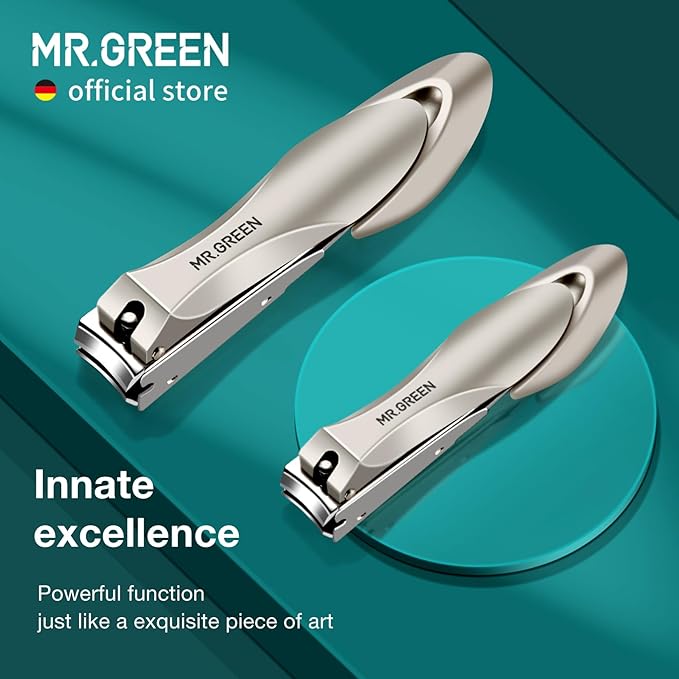 MR.GREEN Nail Clippers Stainless Steel Anti Splash Fingernail Cutter Manicure Tools Bionics Design Pedicure Scissor Nail Trimmer (Nail Clipper (Large))