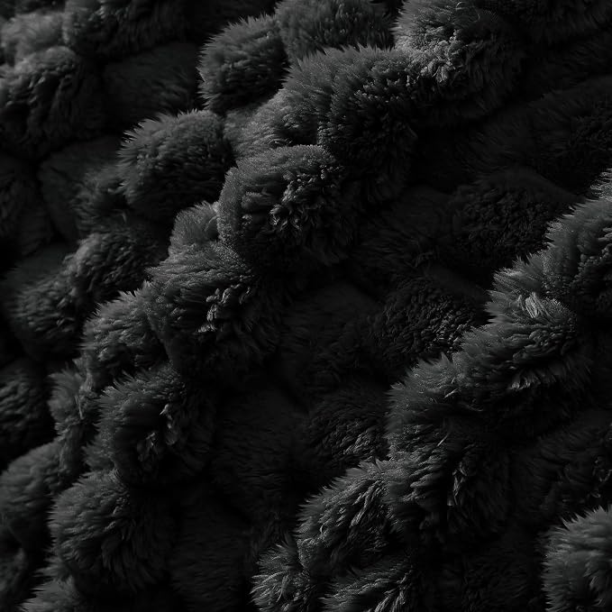 Whale Flotilla Soft Fleece Twin Size Bed Blanket Luxury 3D Jacquard, Black | Lightweight Coverlet Bedspread, Super Cozy Plush Fluffy Fuzzy All‑Season Decorative Blanket for Bed, Dorm Essentials, 60"x80"