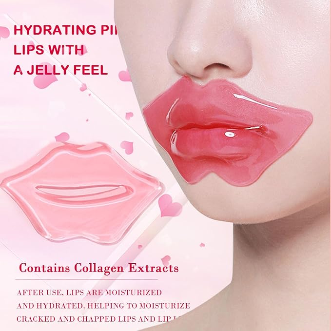 30 Lip Mask & Eye Mask, 24K Gold Crystal Gel Collagen Eye Patches for Puffy Eyes, Valentines Day Gifts, Party Favors, Galentines Gifts, Bulk Gifts, Bachelorette Party Accessories, Small Gifts