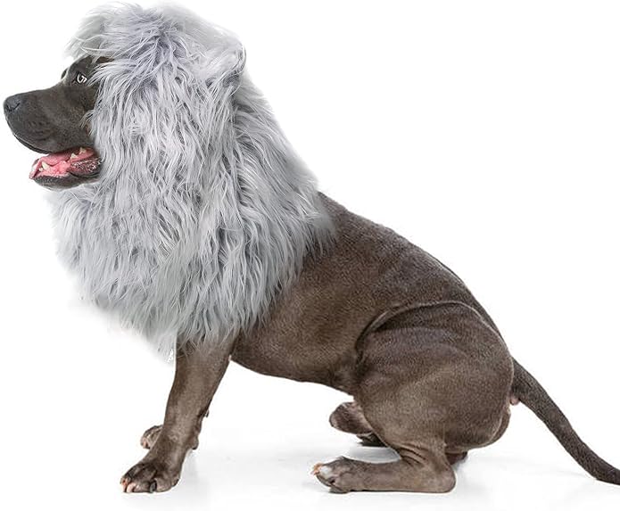 Lion Mane Wig for Dogs with Ears, Funny Pet Costumes for Halloween Christmas