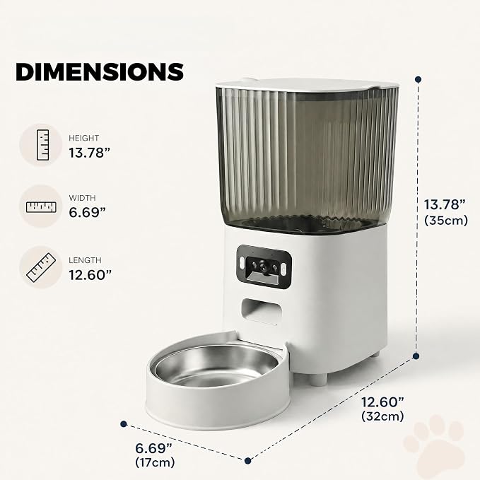 Automatic Cat Feeder with Wide-Angle Camera, 5L (Single-Bowl pro) | Auto Dog Food Dispenser , App Control, 1080P Night Vision,Motion Detection, Two-Way Audio, Large Hopper, Feeding Timer