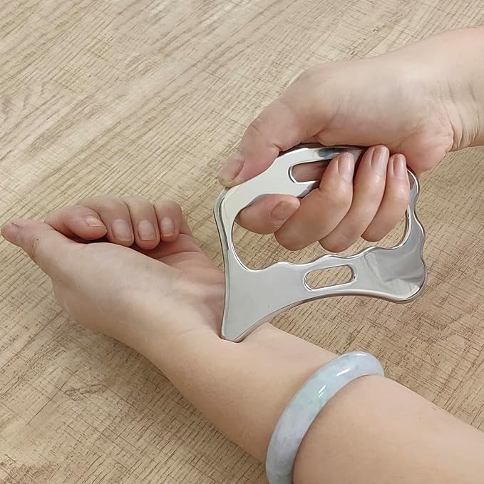 BYYDDIY 304Stainless Steel Gua Sha Derma Edge Massage Tools-Scraping Massage Tools,Muscle Scraper Tool (D2)