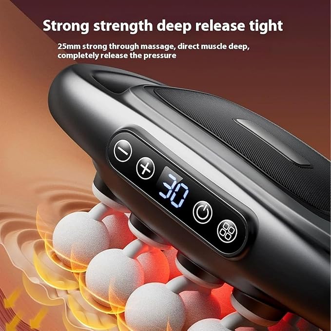 Morgela Deep Tissue Massager, 2025 New Morgela Massager, 16 Head Massage Gun Deep Tissue, 3 Modes & 30 Intensities, Massage Gun for Back, Shoulders, Legs, Foot (Black)