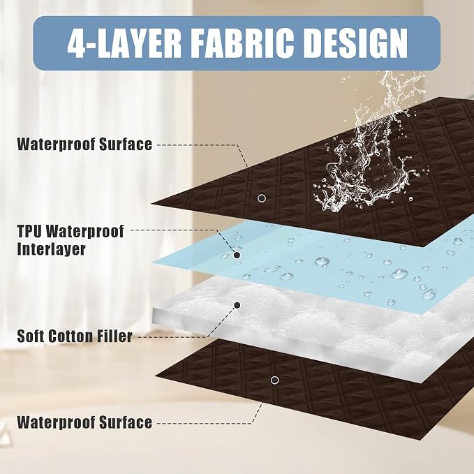Smiry Waterproof Reversible Pet Couch Covers for Dogs | Pet Friendly, Soft Fabric, Washable Sofa Furniture Protector for Dogs Cat Kids, Checkered (30"x70", Chocolate/Chocolate)