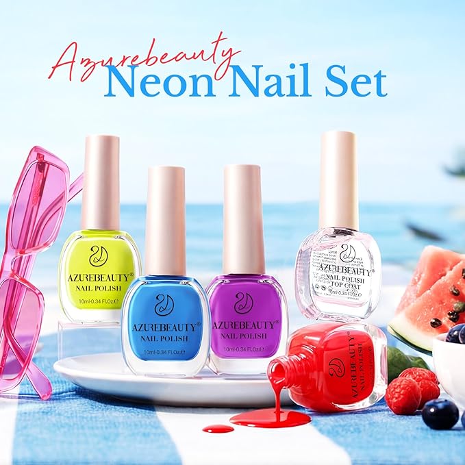 AZUREBEAUTY Cat Eye Magnetic Nail Polish Set, Quick Dry Non-Gel Holographic Fingernail Mooncat Polish with Top Coat, 4 Colors (Red, Purple, Green, Teal), DIY Salon at Home Manicure for Women