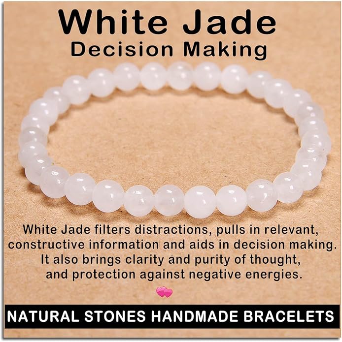 AD Beads Handmade Gemstone Stretch Elastic Bracelet Crystal Healing Reiki Nature's Beauty and Spiritual Essence Unisex