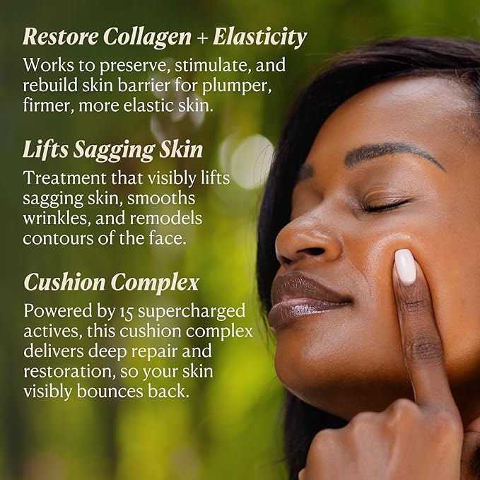 Nakery Collagen Cushion Pressed Serum, Anti Aging Face Cream and Hydrating Serum with Retinol and Peptides, Skin Tightening Cream for Wrinkles and Stretch Marks, Smooths Texture, Made in USA