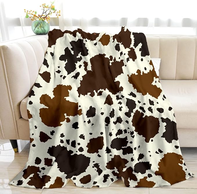 Cow Print Blankets and Throw, Cow Blanket for Adults,Cowhide Blanket for Girls, Cute Blankets for Teen Girls, Toddler Blanket for Kids, Cow Baby Blanket Cow Stuff for Women Highland Cow Decor 40"x60"