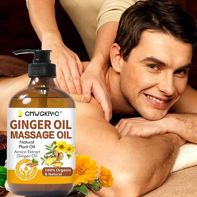 2 Pack Ginger Oil Lymphatic Drainage Massage,Belly Drainage Ginger Oil-Warming Tired Sore Muscle Ginger Massage Oils With Natural Arnica Extract,Grapeseed Oil,Vitamin E Massage Oil for Massage Therapy