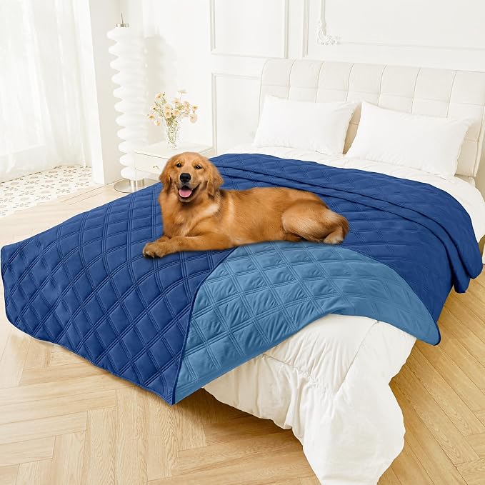 Smiry Waterproof Dog Bed Cover, Reversible Pet Blanket for Sofa Couch | Soft Washable Dog Blanket, Leakproof Couch Cover for Dogs Cats & Furniture Protection, 82x120, Navy/Blue
