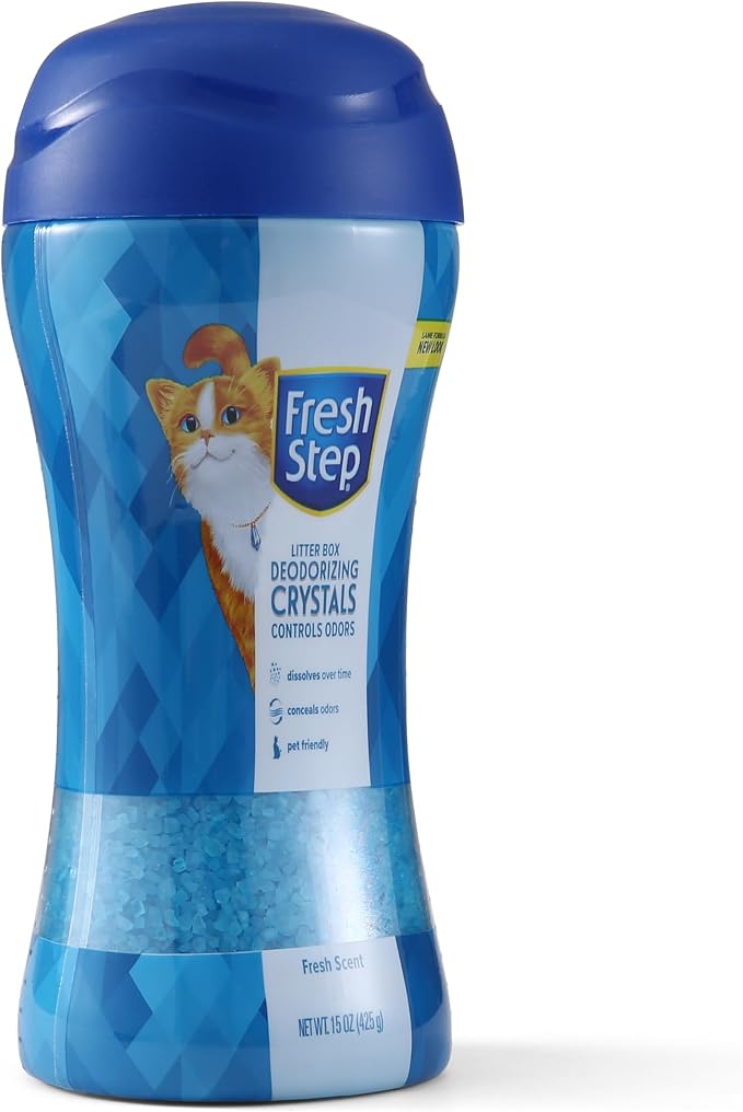 Fresh Step Cat Litter Crystals Deodorizer Non Toxic Odor Neutralizing Crystals for Litter Boxes Control Smells and Keep Home Fresh Fresh Scent 15 Ounce 12 Pack Extended Supply Cat Daily Routines | Non-toxic crystals neutralize odor at the source in any...