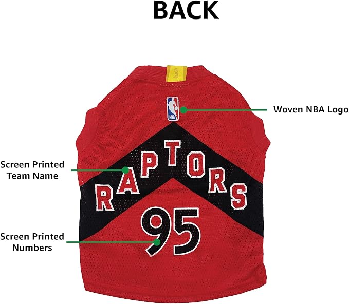 Pets First NBA Toronto Raptors Dog Jersey - Tank Top Basketball Pet Jersey, Small (RAP-4047-SM)