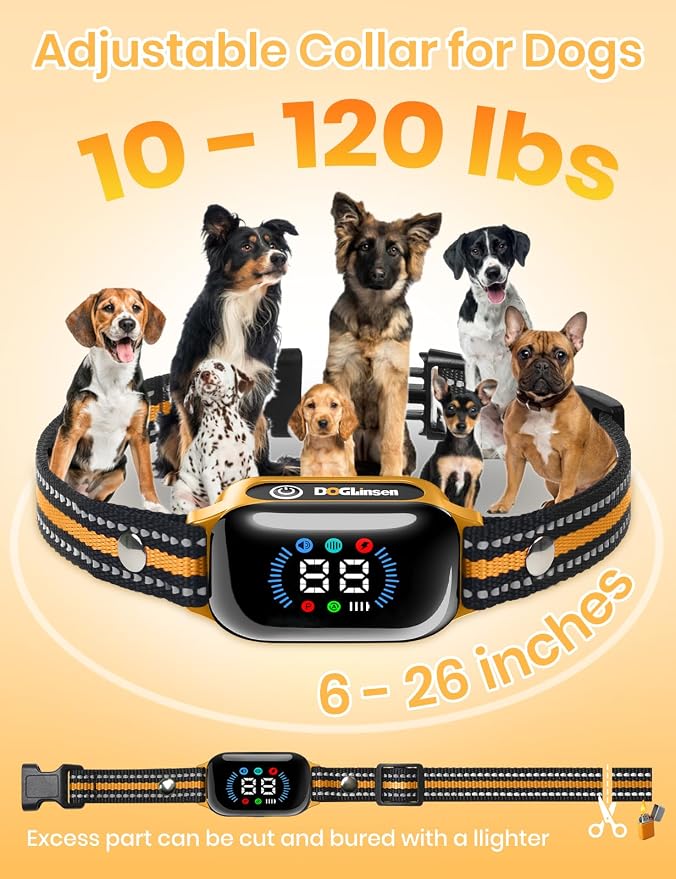 Smart 2-in-1 Bark and Shock Collar for Dogs - AI Anti-Misoperation, 3300FT Remote Training Collar, IPX7 Waterproof, 4 Modes (Tone, Vibration, Safe Shock, Auto Anti-Bark) for Dogs
