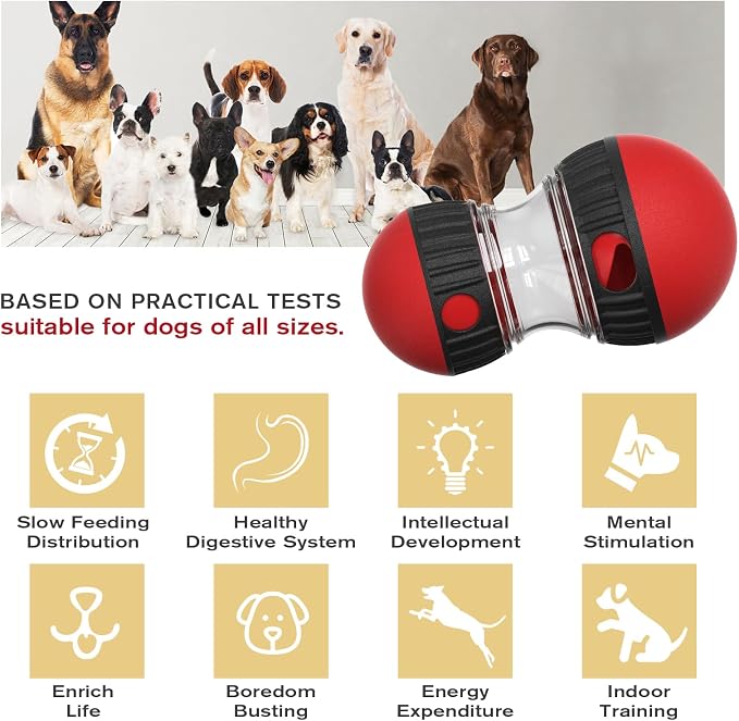 YGGDRA Adjustable Difficulty Dog Puzzle Toy, Interactive Treat Dispenser Feeder with Mental Stimulation for Small Medium Large Dogs, Slow Feeder Bowl for IQ Training, Anxiety Relief, and Boredom