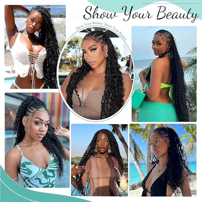 Human Braiding Hair for Boho Braids 16inch Deep Water Wave Bulk Human Hair Extensions for Braiding No Weft Brazilian Virgin Curly Loose Deep Wave Bulk Wet and Wavy 1 Bundle 100g Natural Black
