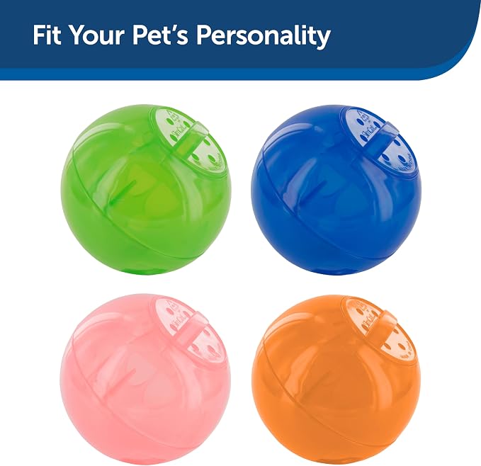 PetSafe Slimcat Feeder Ball Cat Toy, Blue | Interactive Puzzle Game for Your Cat, Adjustable Openings Control Portion & Feed Speed, Slows Fast Eaters, Improve Digestion
