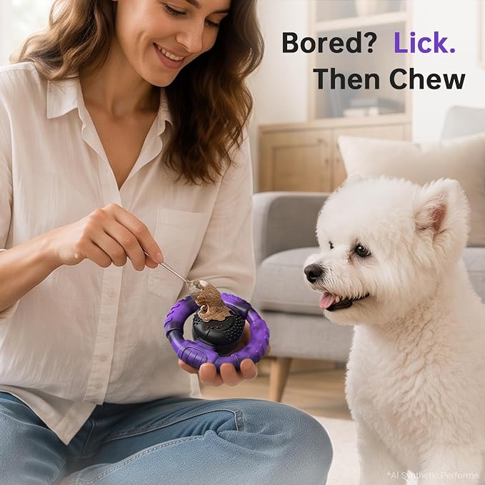 Pamlulu Small Dog Chew Toy, Tough Squeaky Puppy Chew for Small Breeds, Rubber and Nylon Design, Indoor and Outdoor Play, Birthday Gift