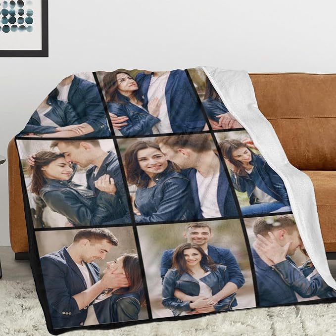 Custom Blanket, Personalized Mothers Day Blanket for Mom with Photo | Customized Flannel Throw Blanket Gifts for Mom Dad Couple Girlfriend Boyfriend Wife Husband Christmas Birthday Gifts