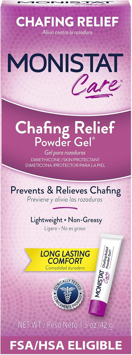 Monistat Chafing Relief Powder Gel, Anti-Chafe Protection, Fragrance Free Chafing Gel, 1.5 Oz, 1 Pack