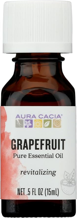 Aura Cacia Essential Oil, Joyful Grapefruit, 0.5 fluid ounce, Packaging May Vary