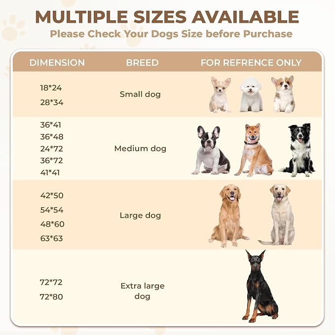 Fostanfly Washable Pee Pads for Dogs, Leak-Proof, 36"x72"-2 Pack, Brown | Ultra-Absorbent, Waterproof, Non-Slip, Large Reusable Pee Pads for Puppy Potty Training, Crate and Playpen with 8 Tie Straps