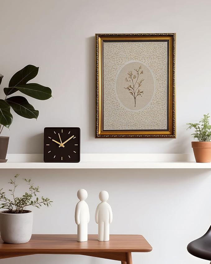Vintage Dried Floral Gold Framed Wall Art Farmhouse Botanical Wall Decor | French Country Beige Picture Canvas Art Minimalist Cottagecore Small Framed Prints Artwork for Bedroom Bookshelf Gallery Wall