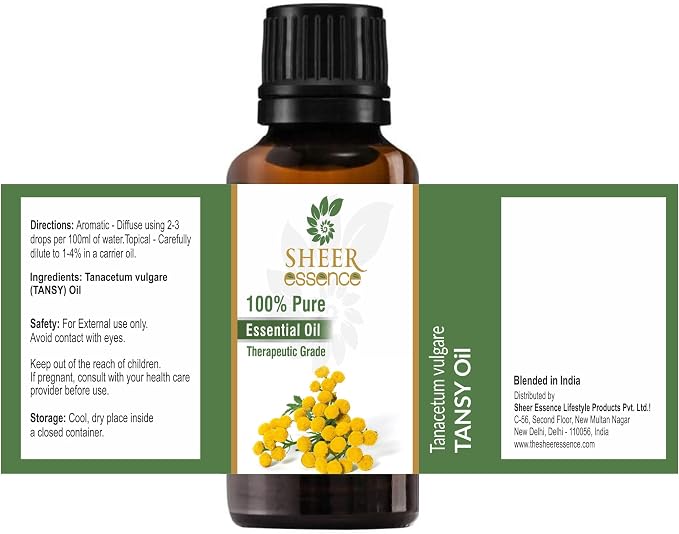 Tansy Oil (Tanacetum Vulgare) Essential Oil 100% Pure Natural Undiluted Uncut Therapeutic Grade Oil 0.33 FL.OZ