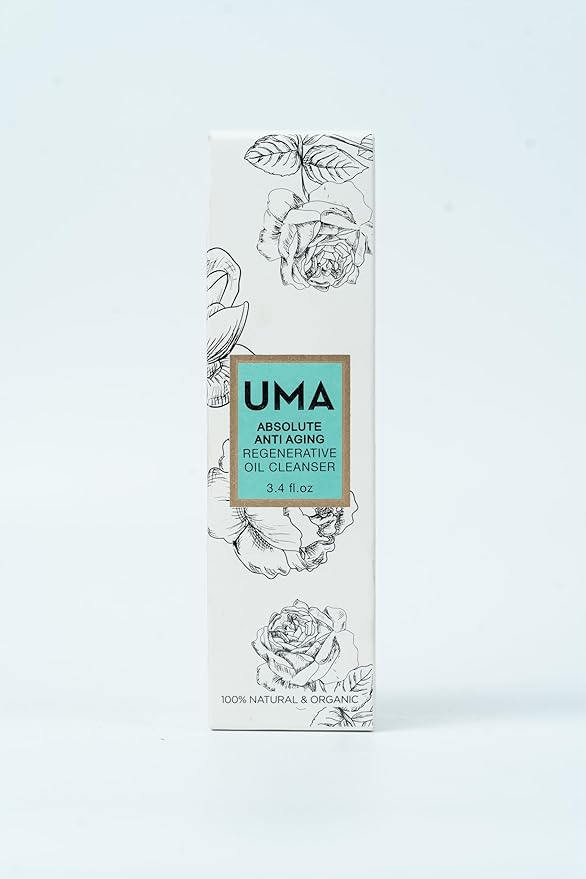 UMA Absolute Anti Aging Regenerative Oil Cleanser | Ayurvedic Oil Cleanser removes makeup & sunscreen | Facial Cleanser for Sensitive, Normal & Oily Skin | 100% Natural Skincare (3.4 oz | 100 ml)
