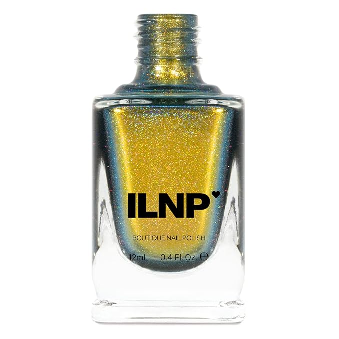 ILNP Bishop (H) - Gold, Olive Green, Greyish Blue Color Shifting Holographic Nail Polish