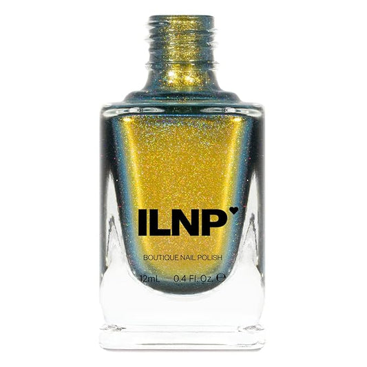 ILNP Bishop (H) - Gold, Olive Green, Greyish Blue Color Shifting Holographic Nail Polish