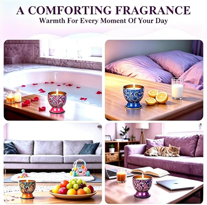 Aromatherapy Candle Gift Set (4-Pack),Natural Soy Candles,Women's Candle Gift,Non-Toxic Eco-Friendly Candles,Perfect for Men,Women,or Friends,Ideal Birthday or Wedding Gifts