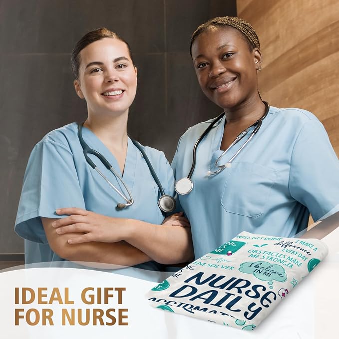 Craftique Nurse Gifts for Women Men- Nurse Blanket with Daily Affirmations | LPN RN Gifts for Nurses, Appreciation/Graduation/Christmas/Birthday Gifts for Nurse, Nursing School, Nurses Week/Day, Soft