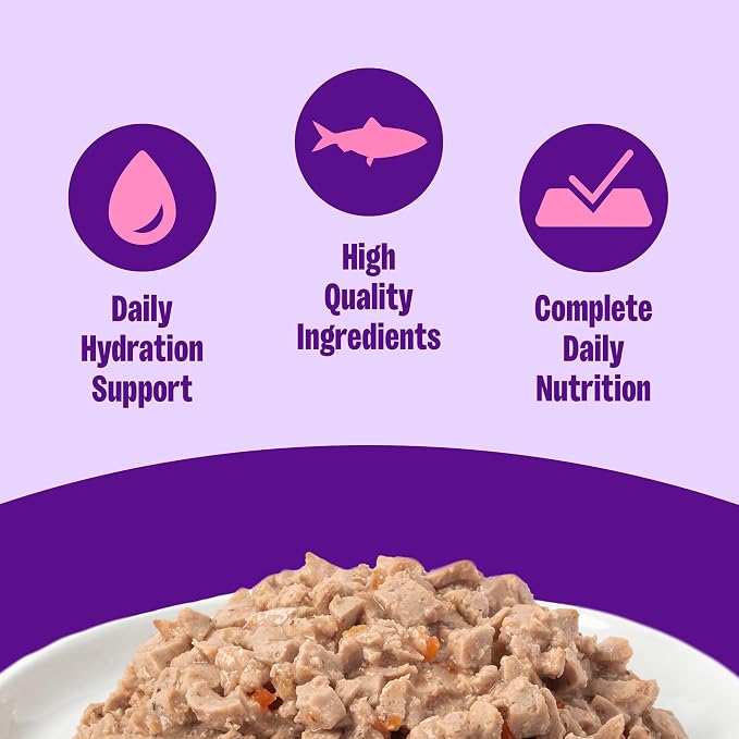 Wellness Complete Health Minced Adult Canned Wet Cat Food, Natural, Protein Rich, Grain Free, Tuna Dinner Recipe, 3 oz, Pack of 24 Cans