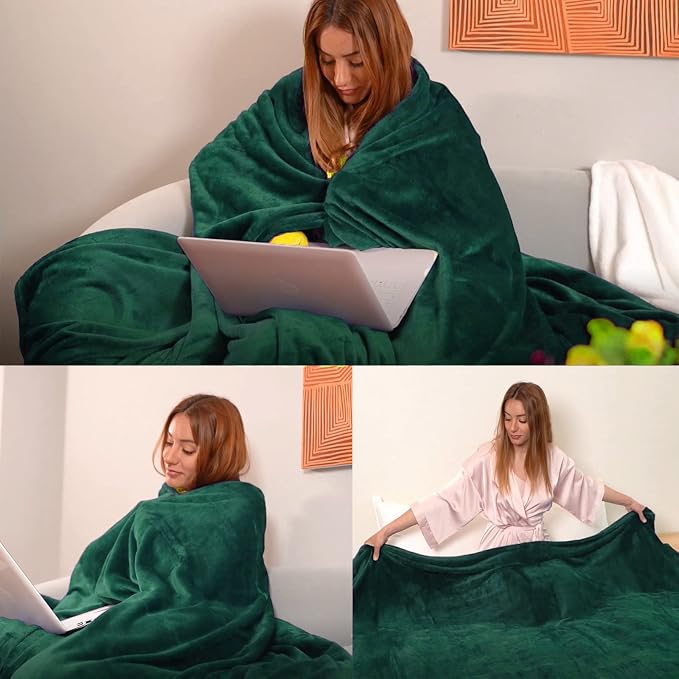 Forest Green Fleece Plush Throw Blanket 108"x90"for Couch Fuzzy Cozy | Super Soft Lightweight Microfiber Blanket for Sofa Bed bedroom Home Decor All Season,Birthday Gifts for Women Mom Adult