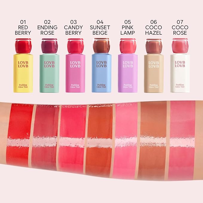 Pudding Glow Korean Lip Tint | Natural Lip Stain | Gloss to Stain | Long-Lasting & Non-Sticky | Lightweight Lip Tint 0.14 oz.