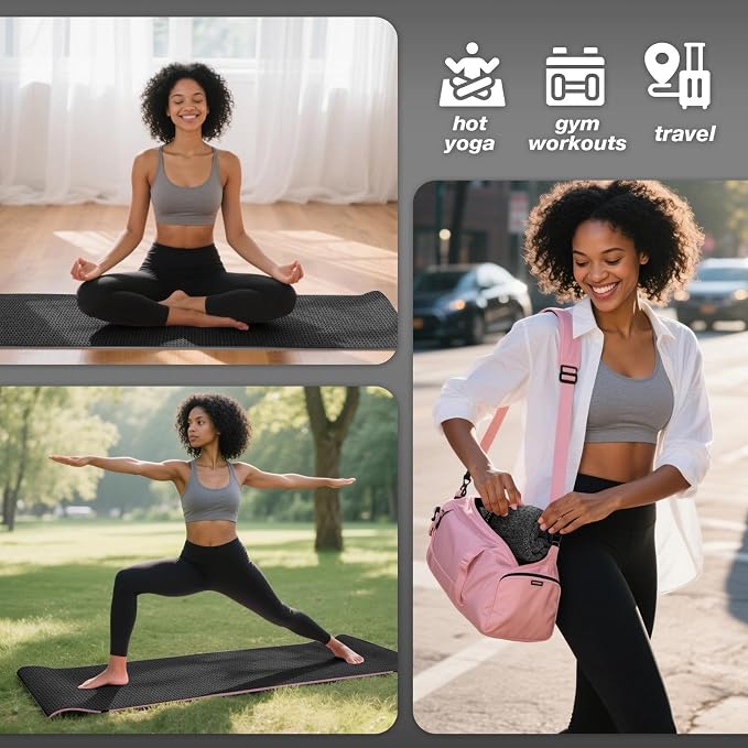 Hot Yoga Towel,Microfiber Yoga Mat Towels Non Slip for Hot Yoga Absorbent Microfiber Sweat Anti-Slip,Bikram,Pilates,Exercise,Fitness 28 inch X 72 inch Black 2 Pack