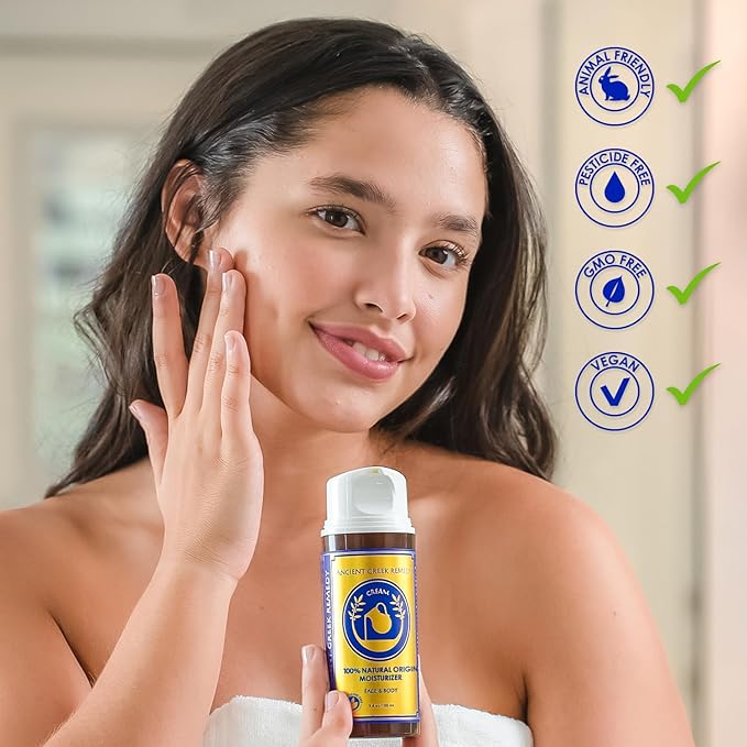 Ancient Greek Remedy Anti Aging Face Moisturizer for Women - Organic Face & Body Butter Cream for Dry Skin with Almond, Jojoba, Olive, Rosehip, Vitamin E & Lavender Oil. Natural Day & Night Cream