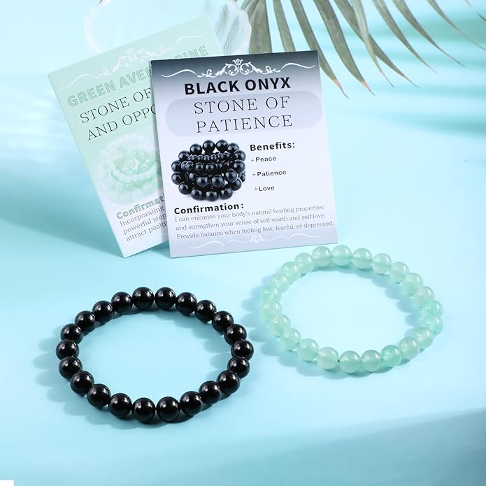NCB 2.3-Piece 4mm Natural Crystal Gemstone Stretch Bracelets – Handmade Reiki Energy Healing Jewelry for Meditation,Yoga, Unisex