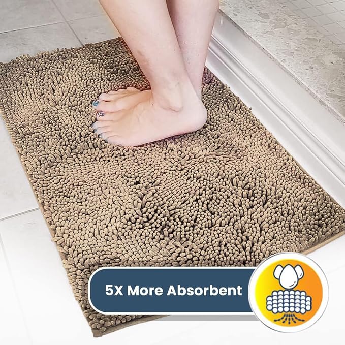 Muddy Mat® | Super Water Absorbent Door Mat Indoor, Microfiber Quick Dry Chenille Entryway Rug, Slip Resistant Front Door Mat, Indoor Mats for Entryway, Machine Washable Pet Rug, Sand 2ft x 4ft