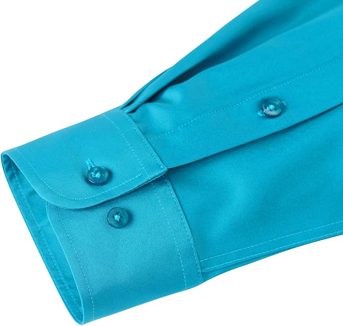 J.VER Men's Dress Shirts Solid Long Sleeve Stretch Wrinkle-Free Formal Shirt Business Casual Button Down Shirts