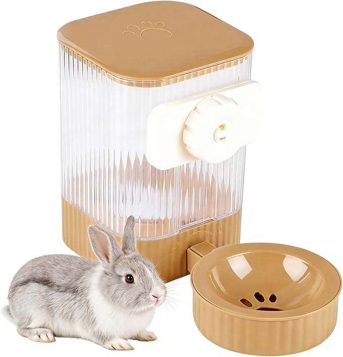 Small Pet Automatic Water Dispenser 1.6L - High-Temp Resistant, Detachable Easy to Clean, Non-Spill Auto Water Level | Food Grade Cage Mountable Feeder for Rabbit, Cat, Guinea Pig, Call Duck, Puppy
