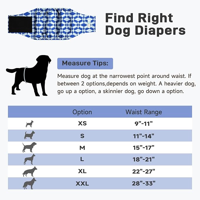 Langsprit Small Male Dog Diapers for Doggie Puppy,Reusable Belly Bands for Male Dogs Wraps,Washable Doggy Dog Diapers Medium Large in Incontinence 5 Pack (Camo Geometry, Small)