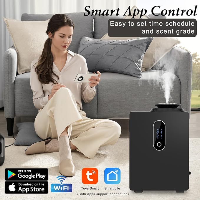 2026 Upgraded HVAC Scent Diffuser Machine Cover 6000 Sq.Ft With WIFI Control for Large Room, 1000ML Scent Air Machine For Home, Waterless Cold Air Aromatherapy Essential Oil Diffuser for Hotel, Office