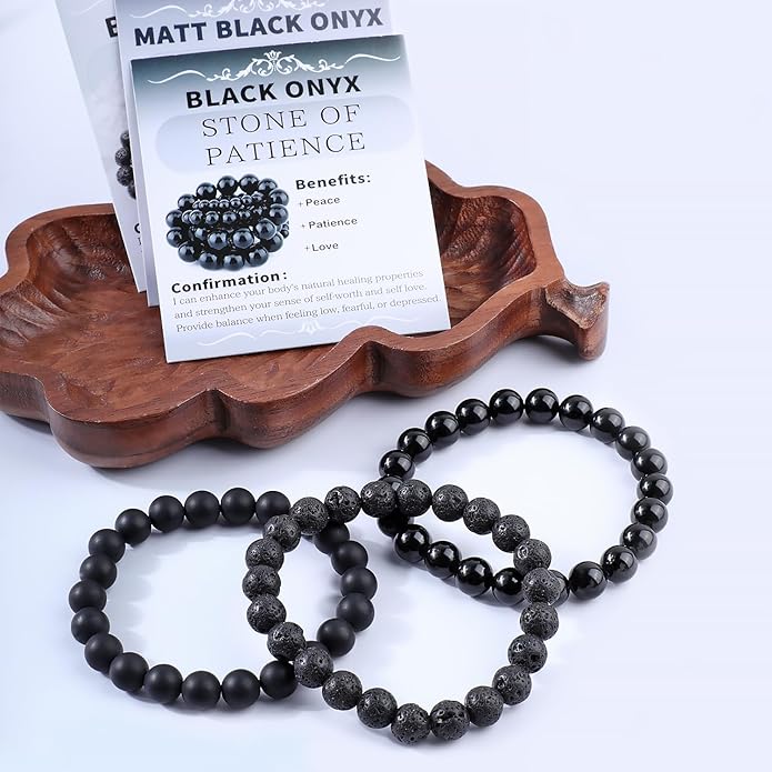 NCB 2.3-Piece 4mm Natural Crystal Gemstone Stretch Bracelets – Handmade Reiki Energy Healing Jewelry for Meditation,Yoga, Unisex