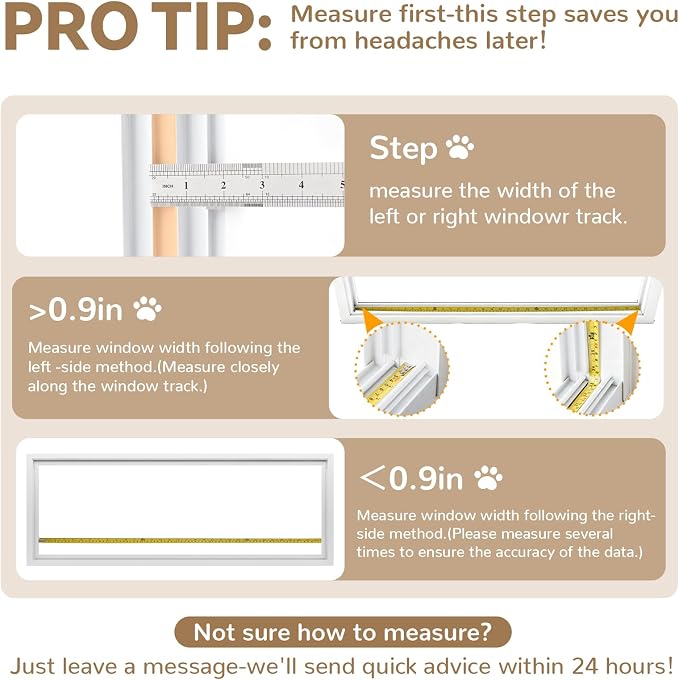 Aluminum Frame Cat Door for Window, 31"-36" Width
