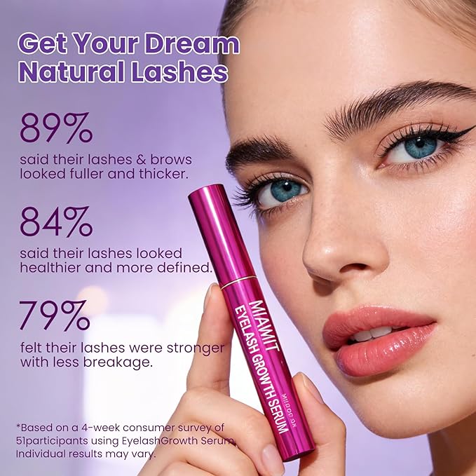 Eyelash Growth Serum – Advanced Lash-Enhancing Formula with Peptides, Biotin & Aloe Vera – Boosts Longer, Fuller, Thicker-Looking Lashes, Clean Beauty for Daily Use, 0.17 FL.OZ