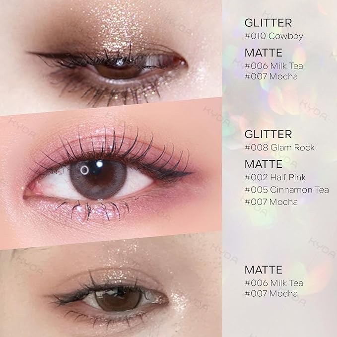 KYDA Beige Brown Matte Single Eyeshadow, Matte Nude Brown Eyeshadow Compact, Ultra-fine Lightweight, Crease-proof High Pigmented Formula, Korean Mini Eyes Makeup, Milk Tea