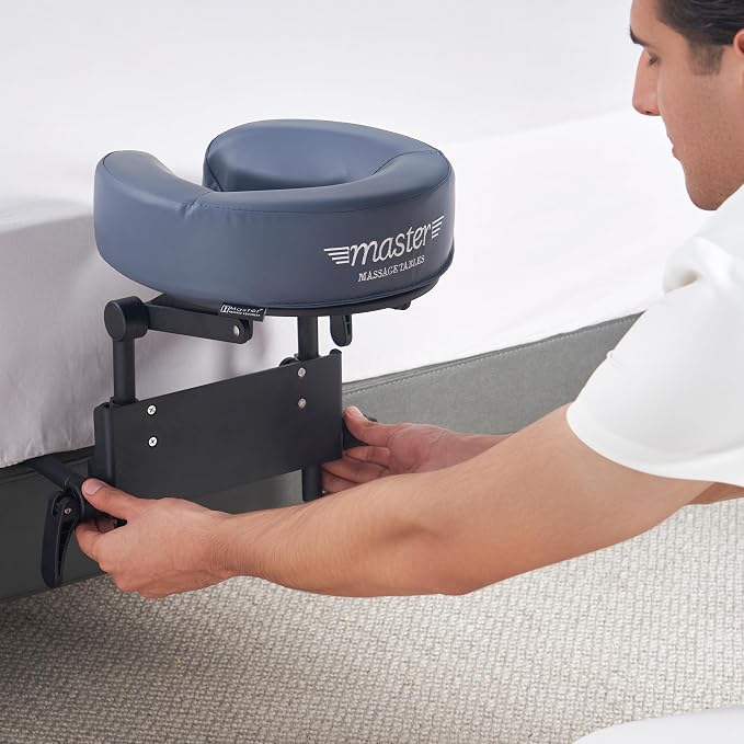 Master Massage Home Massage Headrest Kit Professional for Bed, Adjustable Headrest & Pu Face Cushion for Private Masseuse, Face Down Pillow Mattress Top Massage Kit Family Use (Cream)